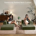 79" Convertible Sofa Bed with Fixed-Shape Frame & Removable Armrests, Modular - Image 2