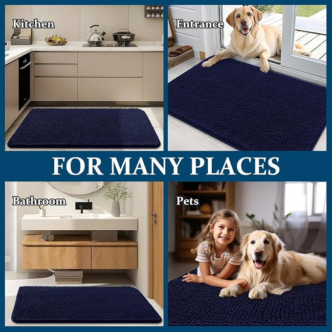 OLANLY Dog Door Mat for Muddy Paws 35x24, Super Absorbent Chenille Mud Mat | - Image 8