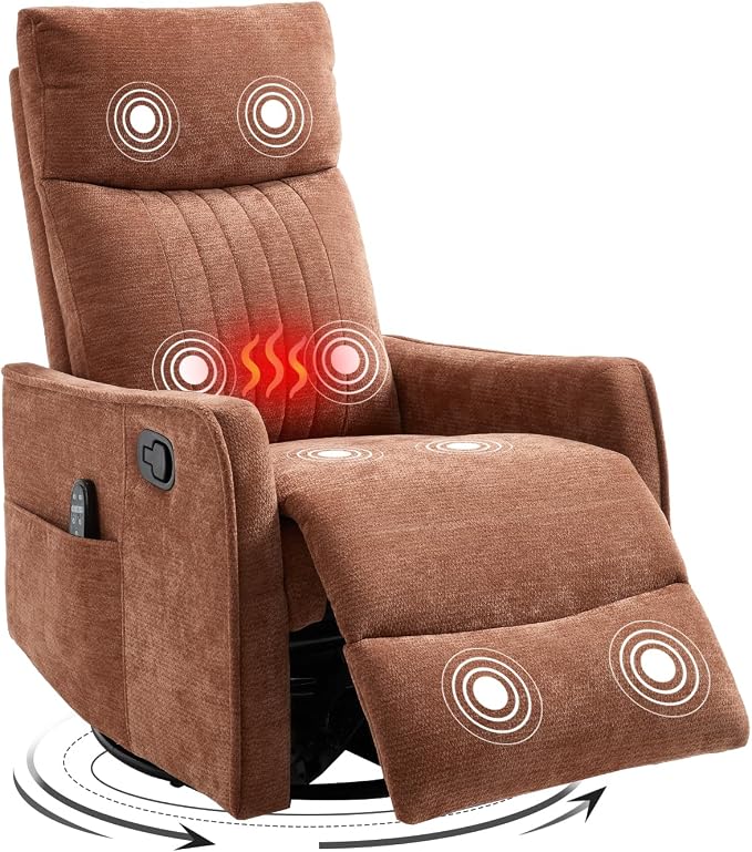 Trustyue Swivel Rocker Recliner Chair, 360° Swivel Recliner - Image 8