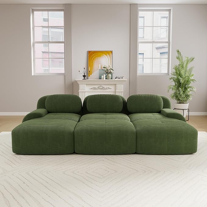 Boneless Sectional Couch, No Assembly Required, 117.3” Modular Cloud Sofa - Image 2