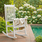 Flamaker Outdoor Rocking Chair Oversized Wooden Patio Chairs - Image 2
