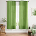 Lime Green Linen Curtains 72 Inch Long by Nanspring