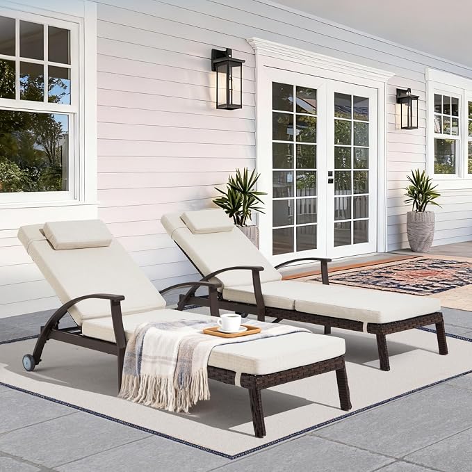 Outdoor Chaise Lounge Chairs Set of 2 - Image 9