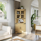 GarveeHome 67" Tall Corner Storage Cabinet, Farmhouse Corner Hutch Display - Image 4