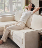 Kingfun 88" L-Shape Sofa, Chenille Sectional Couch, Mid Century Modern Couches - Image 7