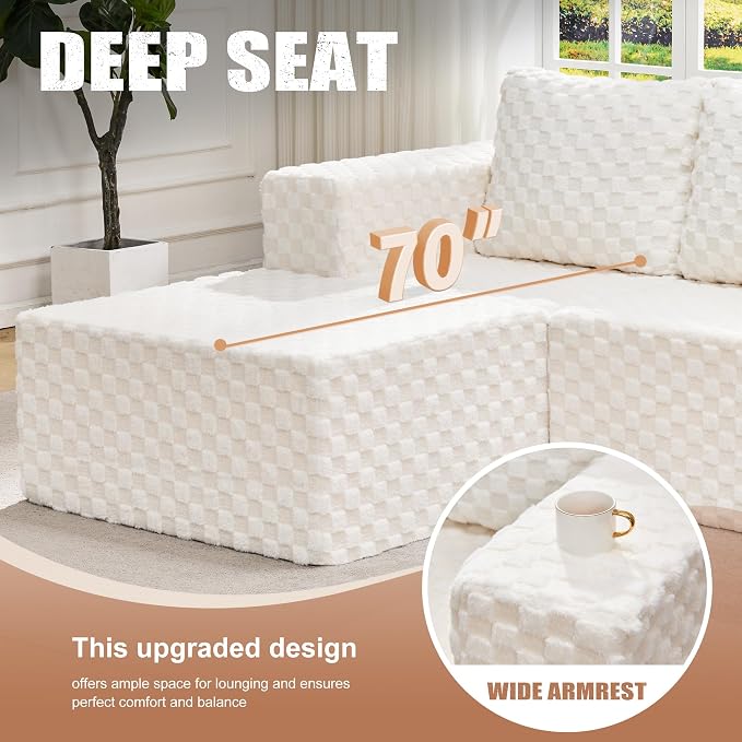 Hobestluk Modular Sectional Sofa Memory Foam Couch Sofa Bed Loveseat - Image 4