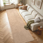 2x10 Beige Solid Runner Rug Washable Non-Slip - Image 4