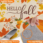 HEBE Fall Kitchen Rugs Set of 3, Washable Maple Leaf Kitchen Mats - Image 3
