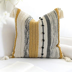 Boho Decorative Throw Pillow Cover 22x22 Square Yellow Mustard Accent - Image 6