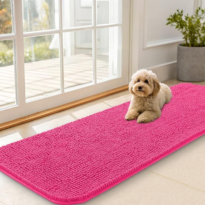 OLANLY Dog Door Mat for Muddy Paws 59x20, Super Absorbent Chenille Mud Mat | by OLANLY