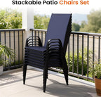 JEAREY Patio Dining Chairs Set of 4, Outdoor Stackable Dining Furniture Set - Image 7