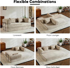 ZEIINPA Corduroy Floor Sofa Bed, Convertible Folding Couch Bed - Image 4