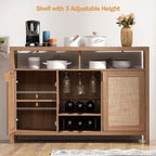 SICOTAS 51" Coffee Bar Cabinet Bar Cart - Image 7