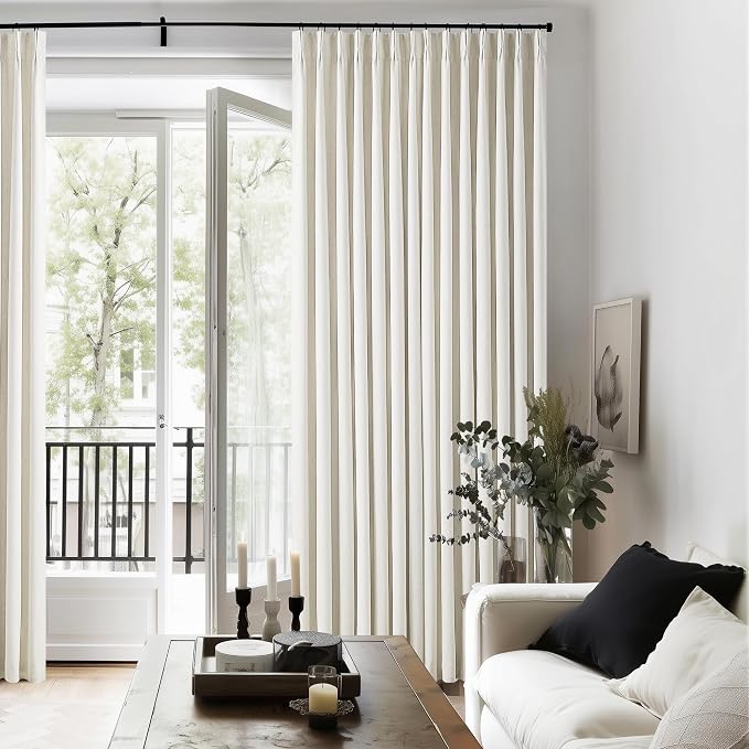 102 Inches Long Pinch Pleated Linen Blackout Curtains - Image 8
