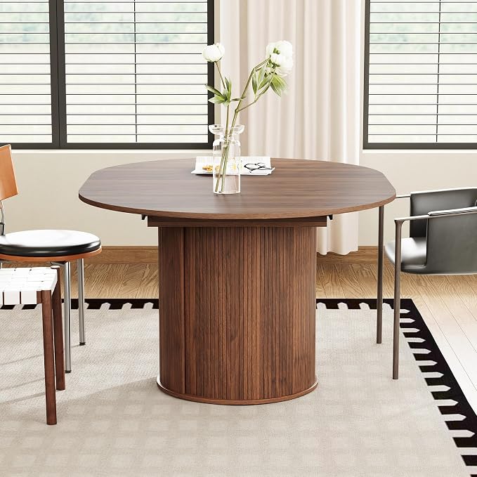 weselon 43"-59" Extendable Round to Oval Dining Table - Image 8