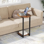 Hosfais Side Table Small End Table, C-Shaped Wood Sofa Table - Image 8