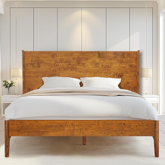 Acacia Haven King Wooden Bed Frame, 100% Solid Wood Platform Bed by AACACIAFURNITURE
