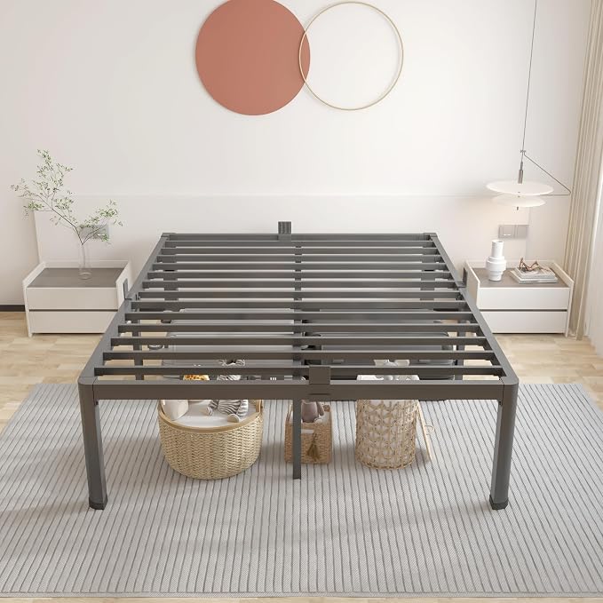 ROIL 14 inch California King Size Bed Frame Metal Platform No Box Spring Needed - Image 9