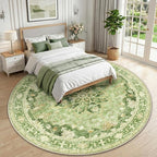 RELEANY Washable Area Rug, Round 10ft, Water Repellent, Pet Friendly, Vintage - Image 2
