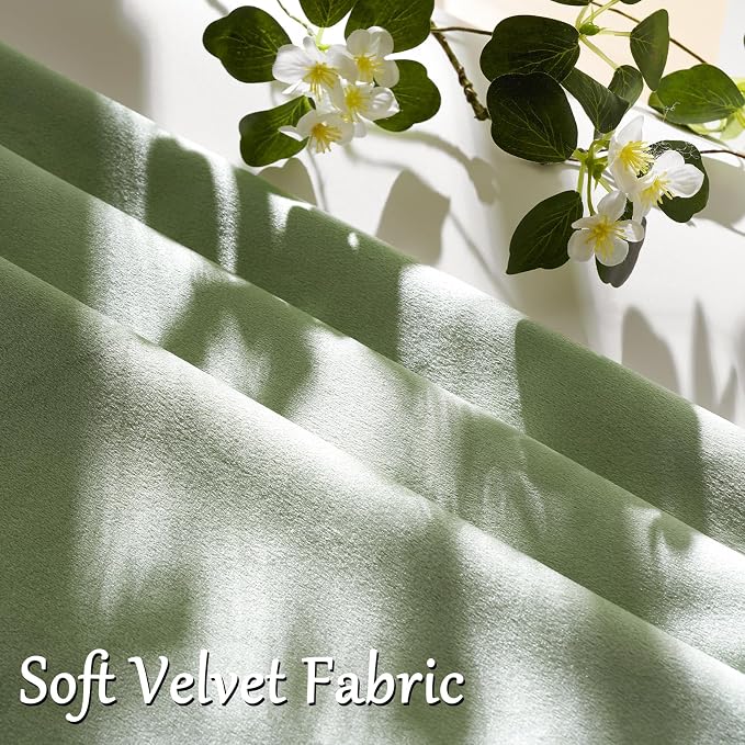 GIGIZAZA Sage Green Velvet Throw Pillow Covers 18x18 Pack of 2 | Decorative - Image 5
