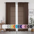 Chocolate Sheer Curtains 96 Inch Length, Elegant Sheer Curtains by OWENIE