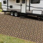 SAND MINE Reversible Mats, Plastic Straw Rug, Modern Area Rug, Large Floor Mat by SANDMIND