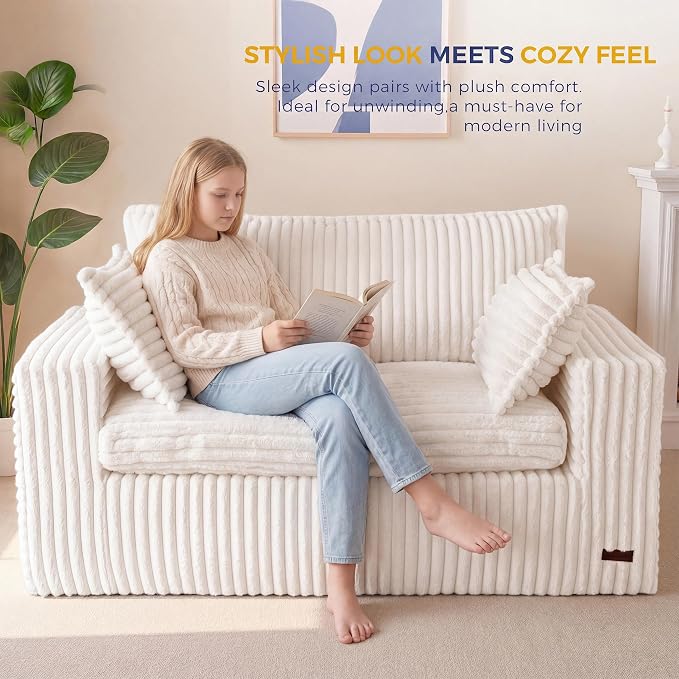 MAXYOYO Bean Bag Sofa Couch, Loveseat Boneless Couch in a Box, Upholstered - Image 3