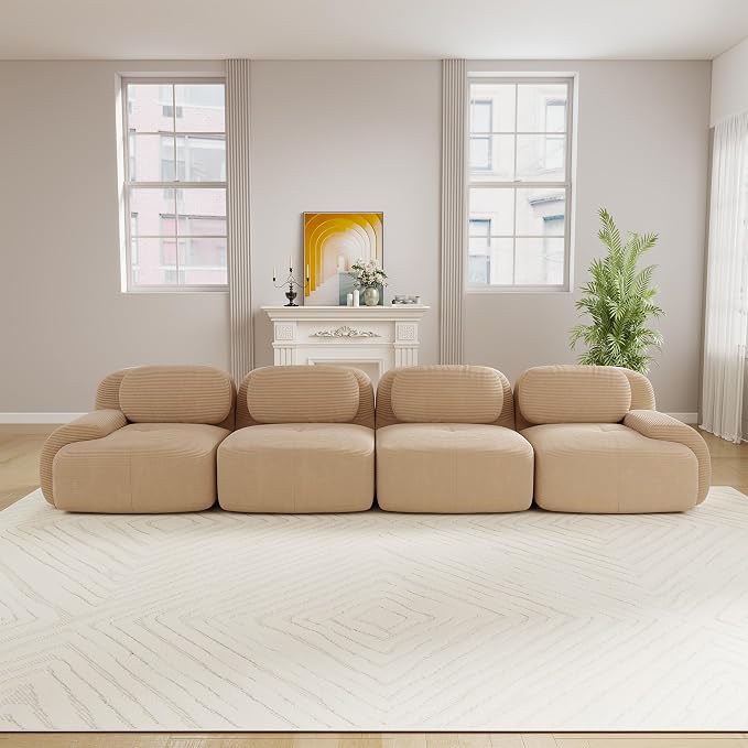 Boneless Sectional Couch, No Assembly Required, 152.7” Modular Cloud Sofa - Image 2