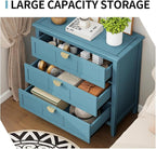 31.5" Blue Accent Storage Cabinet, Modern 3-Drawer Decorative Sideboard - Image 3