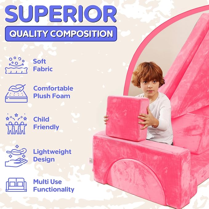 Contour Comfort Kids Couch 14 PC Modular Kids Play Couch Set – Convertible Sofa - Image 3