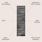 JONATHAN Y Khalil Modern Berber Stripe Black/Cream Runner Rug, Contemporary - Image 3