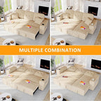 90 Inch Modular Sectional Sleeper Sofa Bed, 4 in 1 Pull Out Couch Bed - Image 7