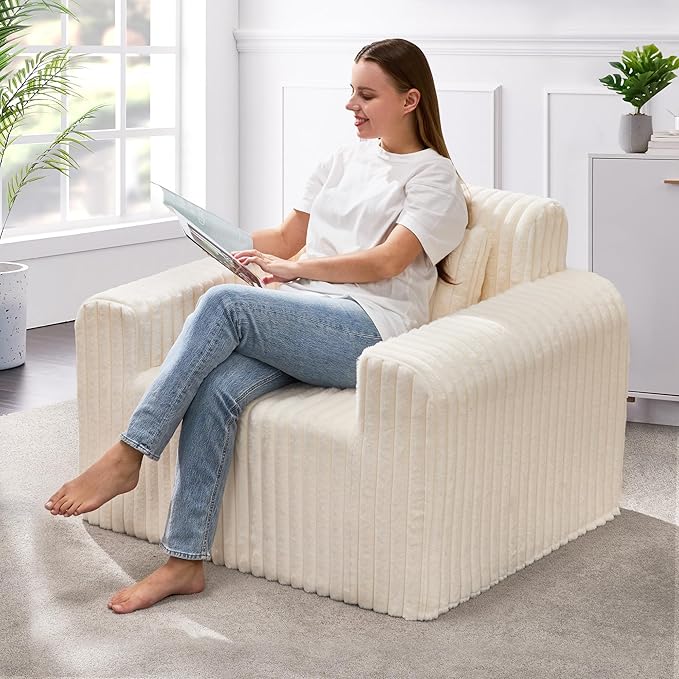 Hobestluk Single Sofa Foam Couch Sofa by YourHomeDeservesMore