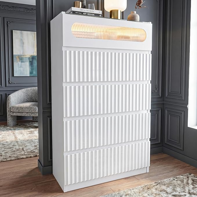 senlin Fluted 5 Drawer Dresser, - Image 3