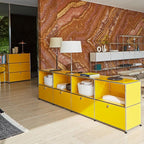 Modern Storage Cabinet Yellow F Versatile Free-Standing Organizer - Image 7