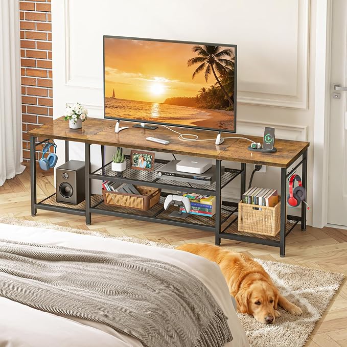 YGEOMER TV Stand for Up to 75 Inch TVs, Entertainment Center - Image 7