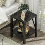 Treocho Farmhouse End Table Set of 2, Rustic Vintage Nightstand Side Table - Image 7