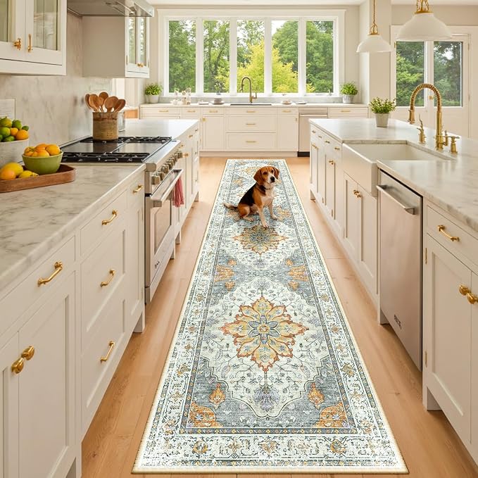 RELEANY Washable Area Rug, Runner 2'x10', Water Repellent, Pet Friendly by RELEANY
