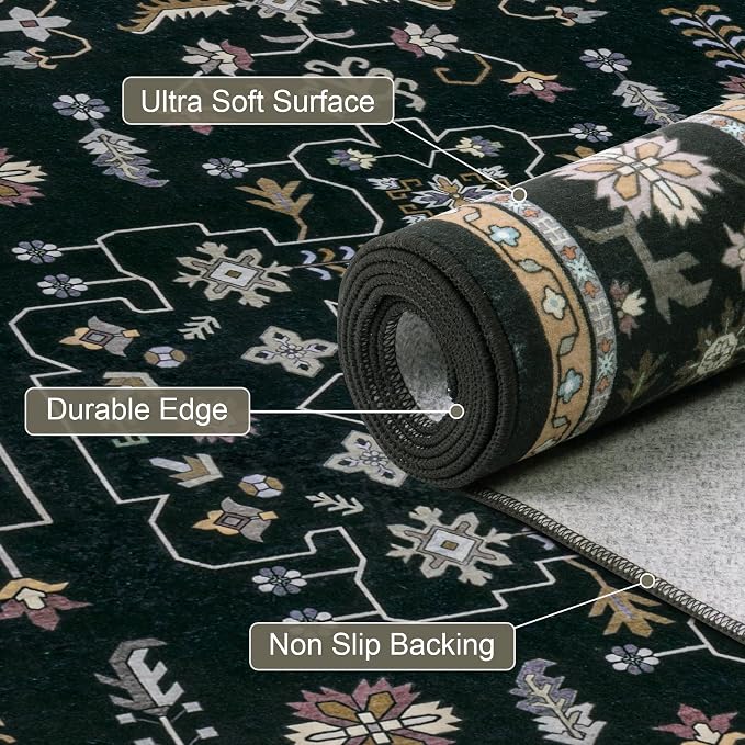 10x14 Area Rugs Living Room: Washable Vintage Rug - Image 7