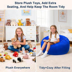 Lukeight Stuffed Animals Storage Bean Bag Chair Cover - Image 6