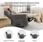 Oversized Glider Rocker Recliner, Chenille Rocking Nursery Chair - Image 9