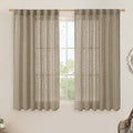 Taupe Linen Curtains 54 Inch Length by LAMIT
