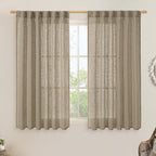 Taupe Linen Curtains 54 Inch Length by LAMIT