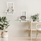 PHOENANCEE Square Wall Shelf, Framed Floating Shelves Set of 2, Decorative - Image 2