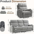 HAOMARKETS 3-Piece Power Recliner Sofa Set - Image 2