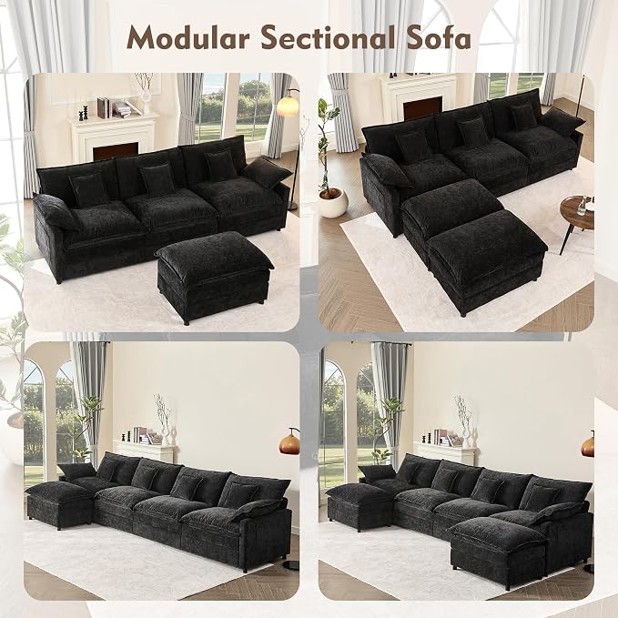 GOSUHI 108" U Shaped Couch, Modular Sectional Sofa, 3-Seater Comfy Cloud Couch - Image 8