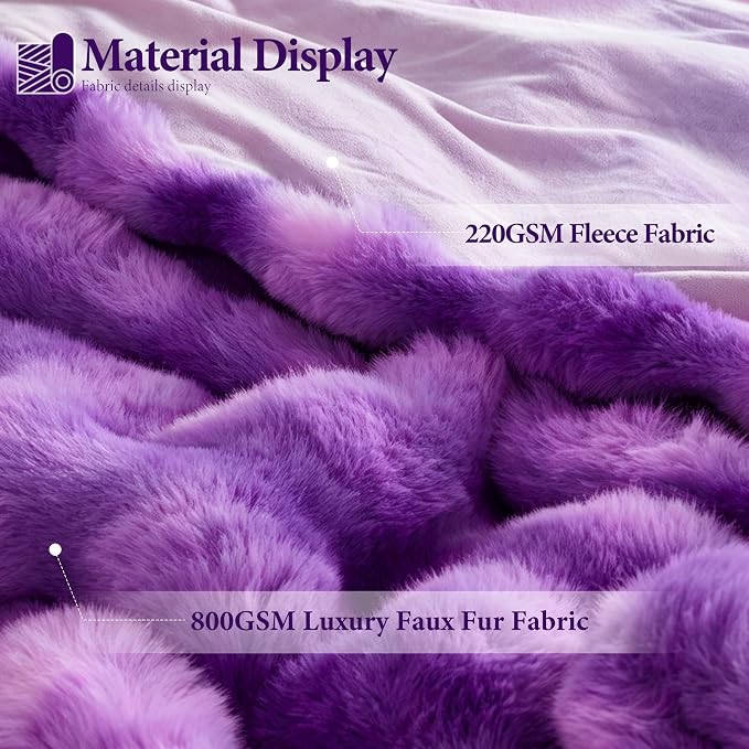 Luxury 1000GSM Rabbit Faux Fur Blanket, Super Warm Cozy Brown Blankets - Image 4