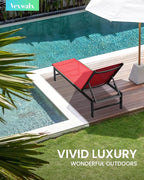 Vexwalx Outdoor Lounge Chair for Pool, Aluminum Chaise Lounge Chairs - Image 2