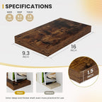Acovy 16 Inch Floating Shelves, 9.3" Deep Floating Shelf Wall Mounted, Rustic - Image 3