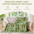 LUTBM Boho Throw Blanket for Bed 100% Cotton Soft Lightweight Quilt Room Decor - Image 5